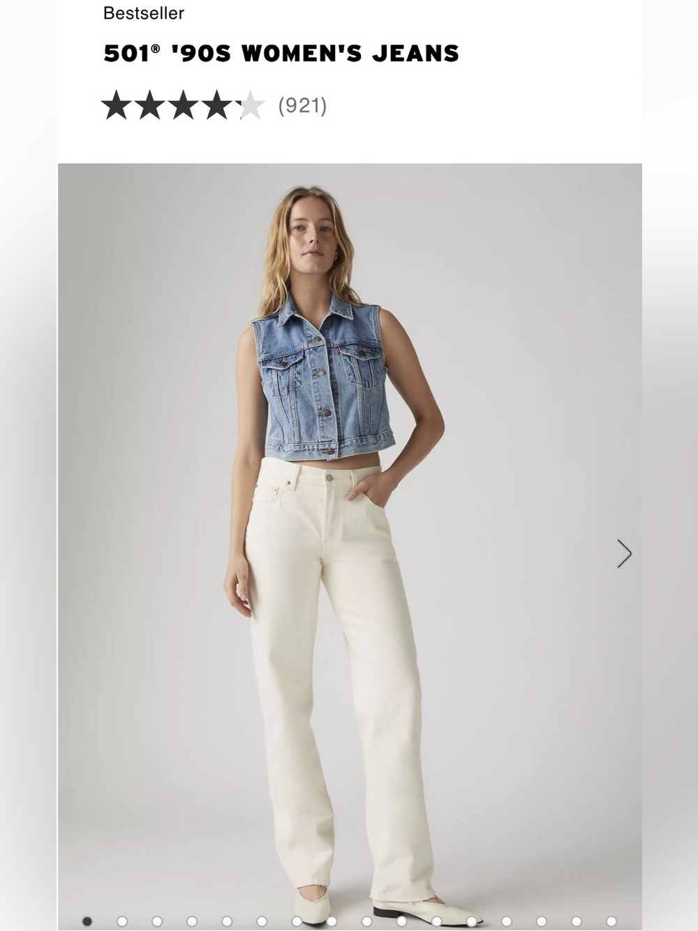 Levi's 501® '90s Ecru 26 x 32 Women's Jeans - Light Cream
